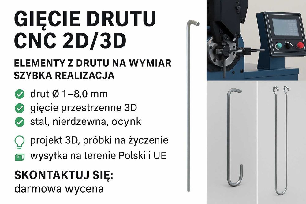 Gięcie drutu CNC 2D/3D - Elementy z drutu na wymiar