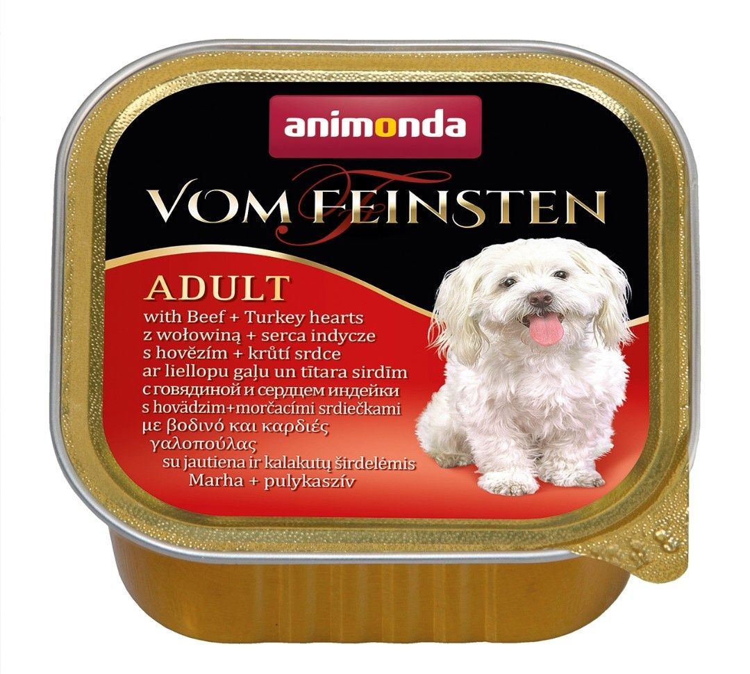 Animonda Vom Feinsten z wołowiną + serca indycze adult 10x150g