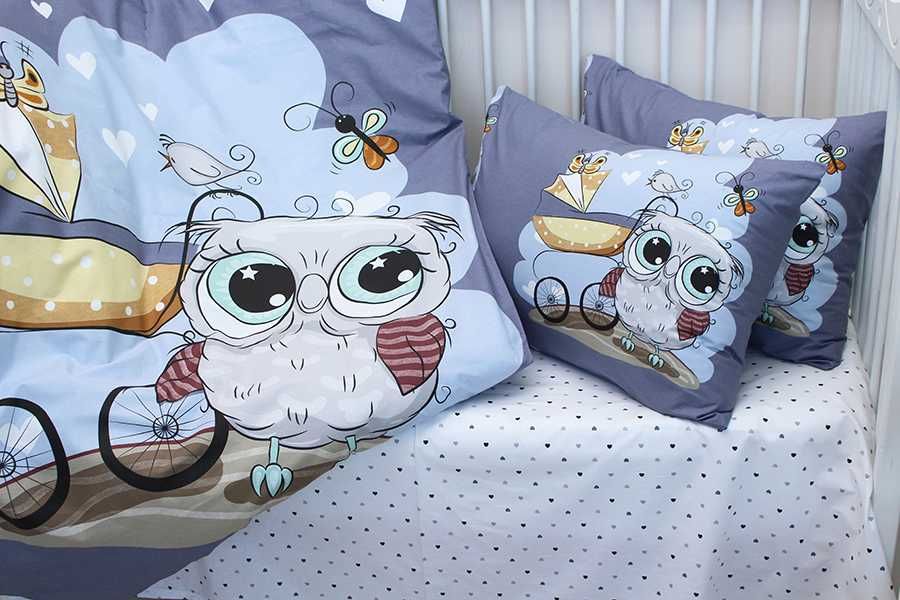 Комплект постільної білизни дитячий в ліжечко Owl. Різні дизайни.