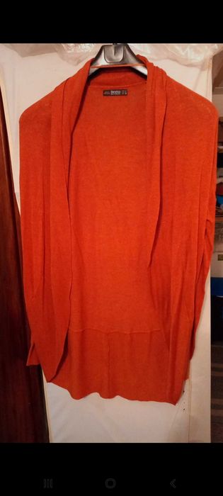 Casaco largo e comprido, laranja/cor de tijolo  - M - Bershka