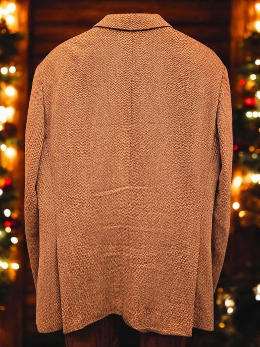 Hugo Boss твидовый утепленный шерстяной пиджак