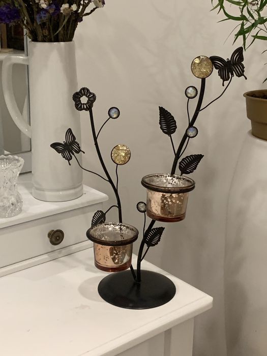 Подсвечник  металический со стекляными стаканчиками