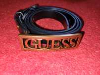 Pasek Guess czarny/zloty