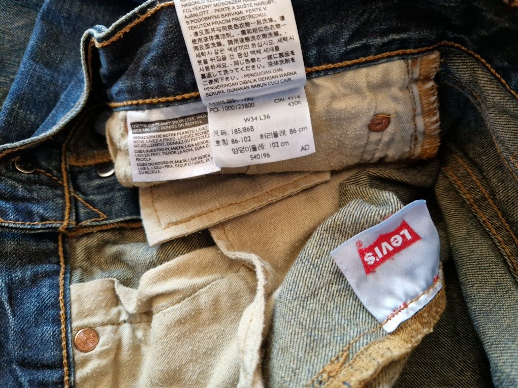 Джинси чоловічі Levi's 501 W34 L36 (Levis/Левайс) ORIGINAL