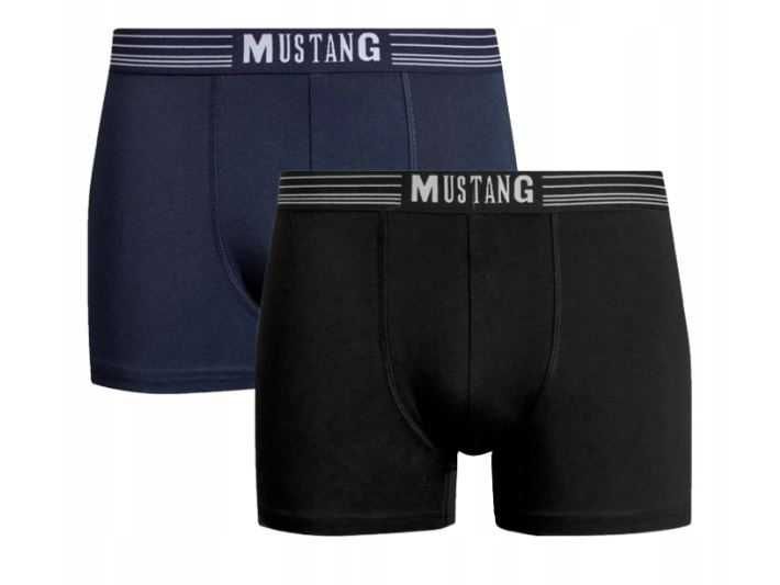 Bokserki męskie Mustang Navy/Black 2PAK r. XXL granat/czarny