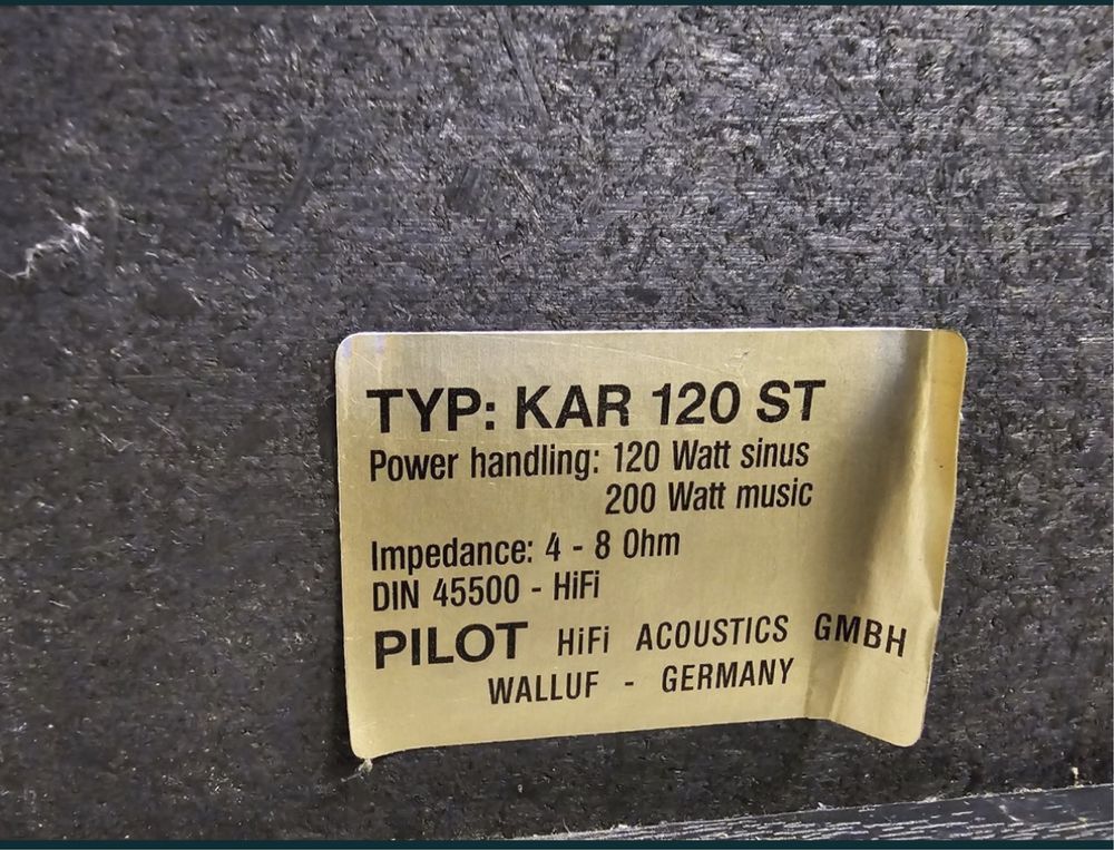 Kolumny Pilot KAR 120 ST, 120/200 Watt, 4-8 om, Akustyka, głośników