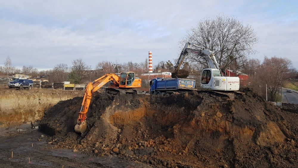 Wyburzenia prace  ziemne  transport ,usługi koparką , spycharką