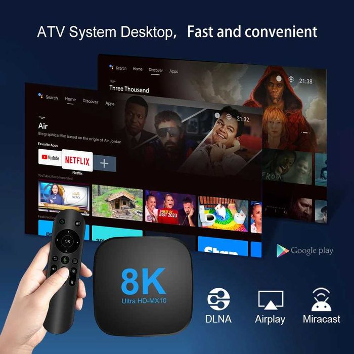 Смарт приставка 4/64gb Transpeed 8K ULTRA HD-MX10 SmartTV Box Android