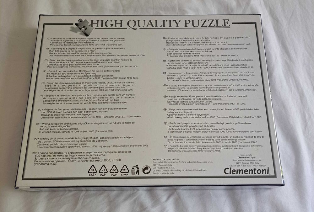 Puzzle HQ Fluorescente - Unicórnio - 1000 peças - Clementoni - Novo!