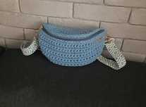 Nerka handmade na szydełku niebieska duża topaz