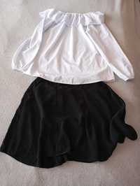 Biała bluzka i czarna spódnica 158