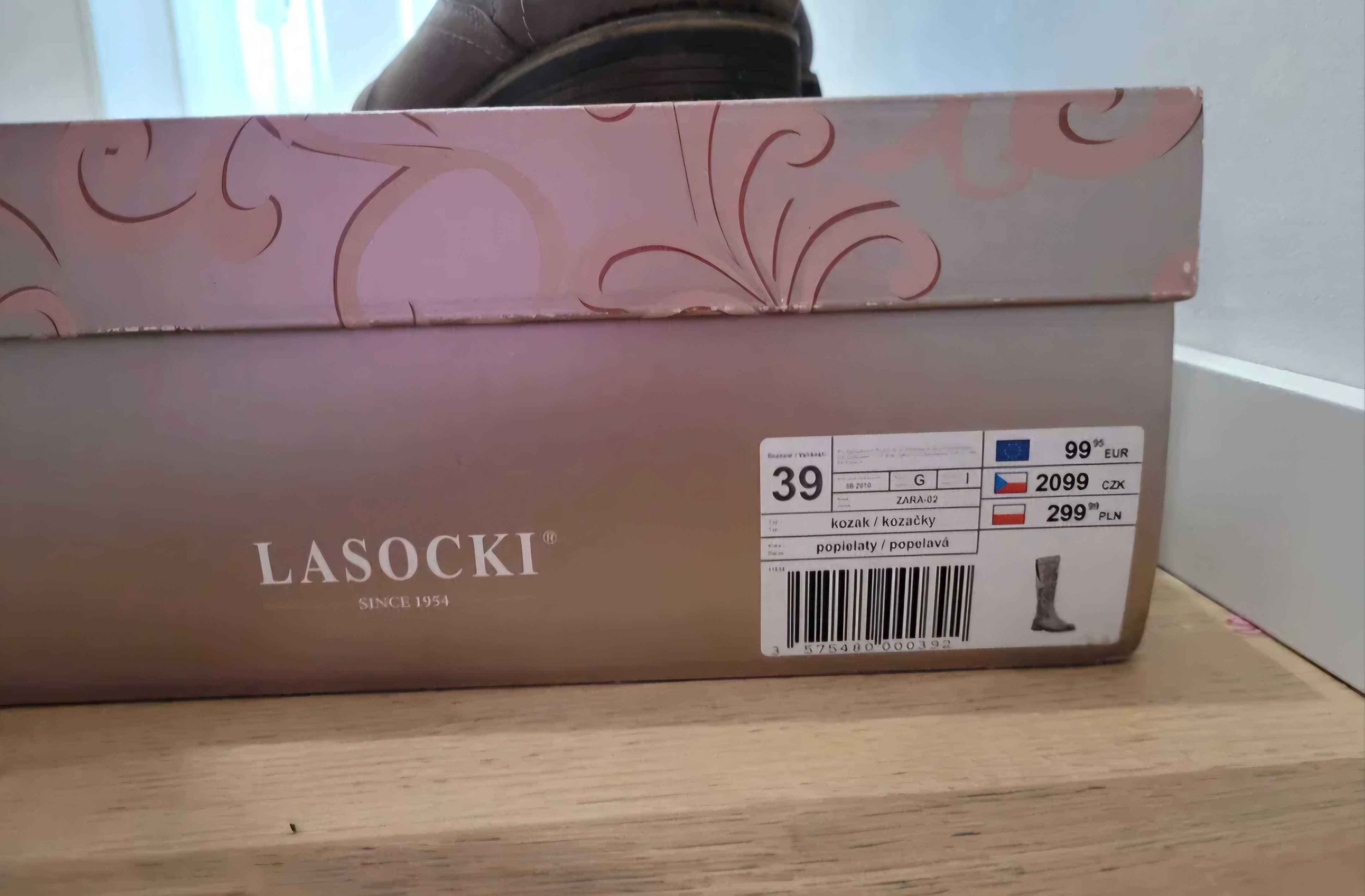 Kozaki z szeroką cholewką. Rozmiar 39