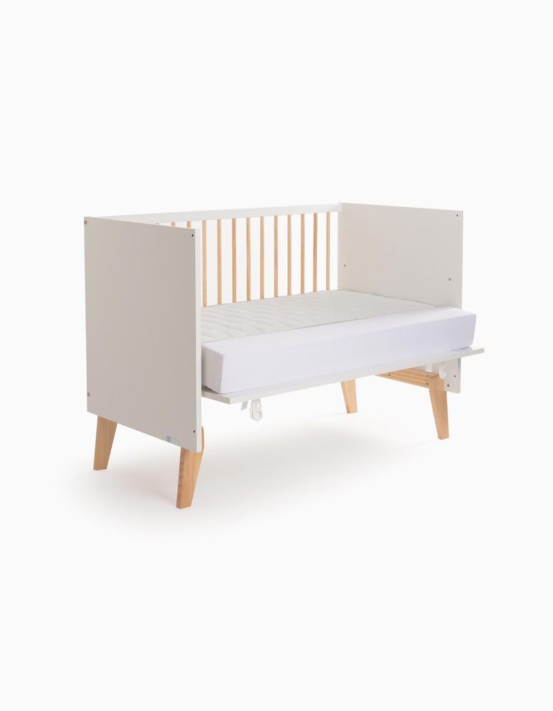 Cama Bebe 3 em 1 com colchão - berço, next to me e secretária