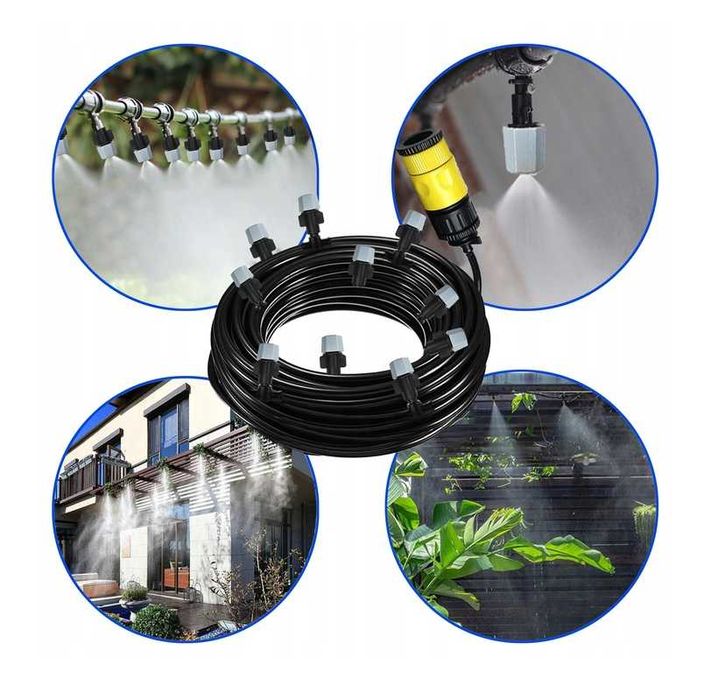 Kurtyna Wodna Ogrodowa Zraszacz Mgiełka Zestaw 20m