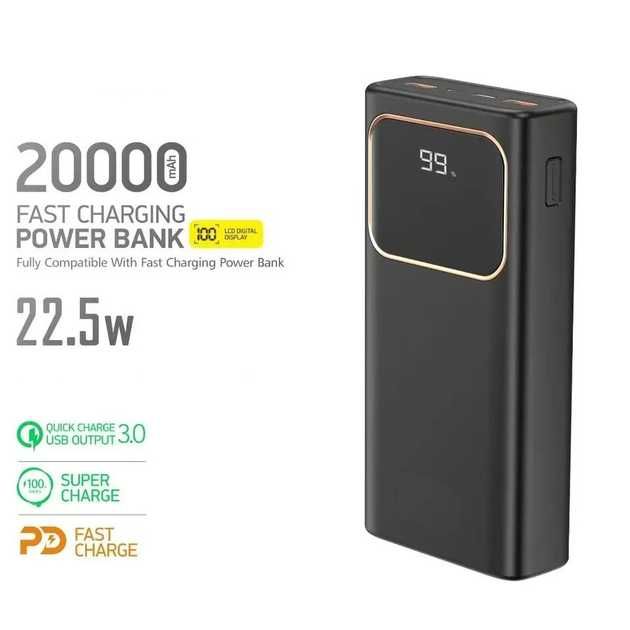 Power Bank повербанк LENYES 20000mAh реальная емкость, быстрая зарядка