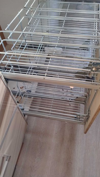 Kosz cargo, biała emalia do szafki 60,cargo chrom cichy domyk