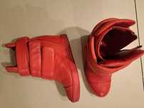 Czerwone sneakersy koturny buty trampki Mi Mi skóra