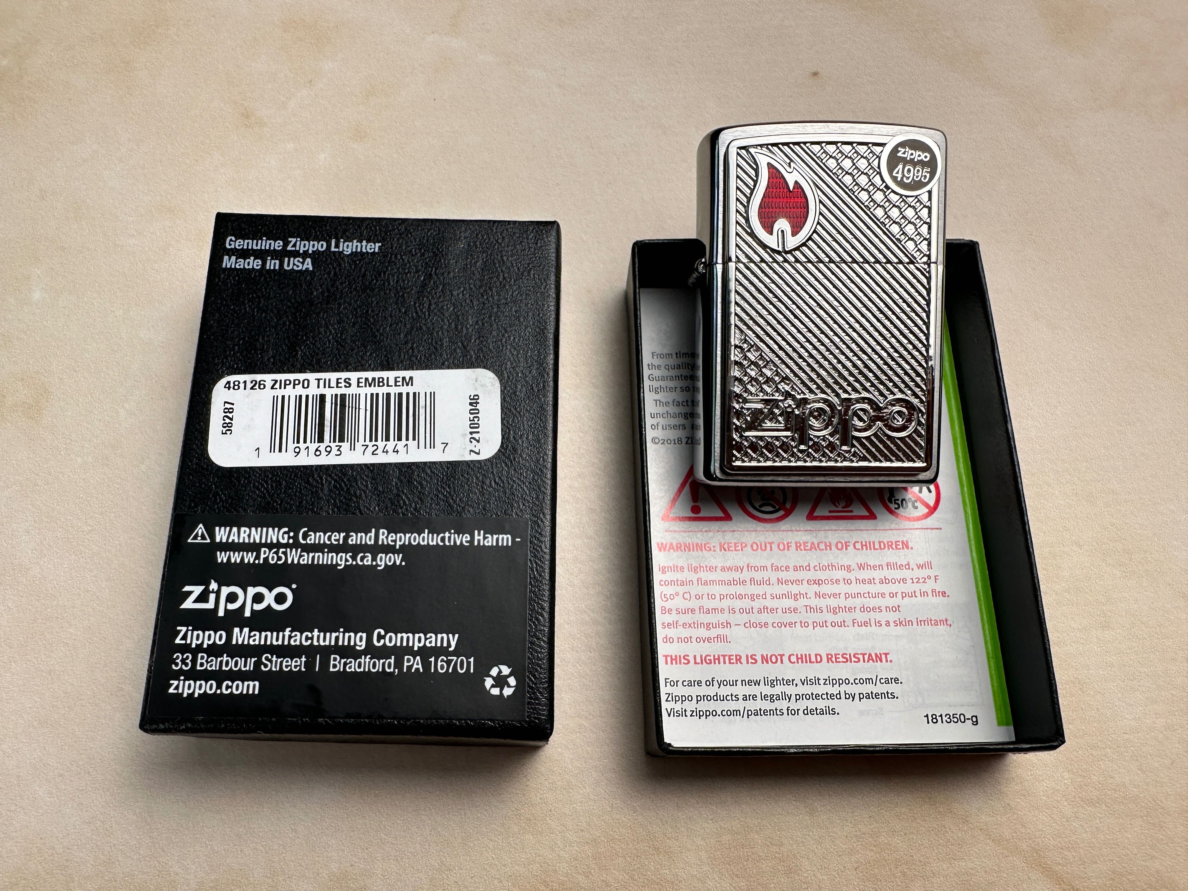 Новая зажигалка Zippo 48126 Tiles Emblem Design оригинал подарок