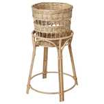 Ikea TOLKNING Stojak na doniczkę kwietnik wiklina rattan 66 cm NOWY