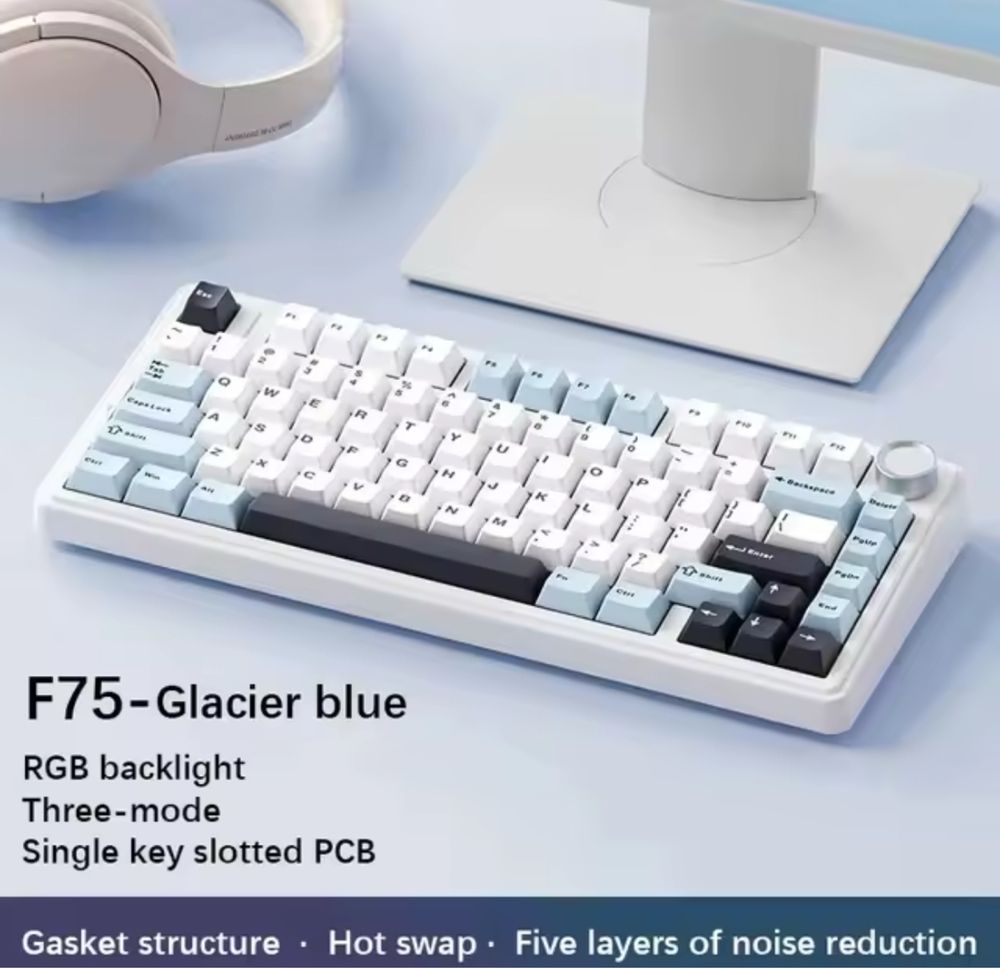 Гарантія‼️ Aula F75 бездротова клавіатура механічна RGB з Hot Swap