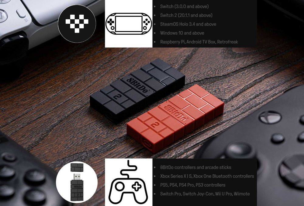 Адаптер 8BitDo USB Wireless Adapter 2 (Bluetooth)