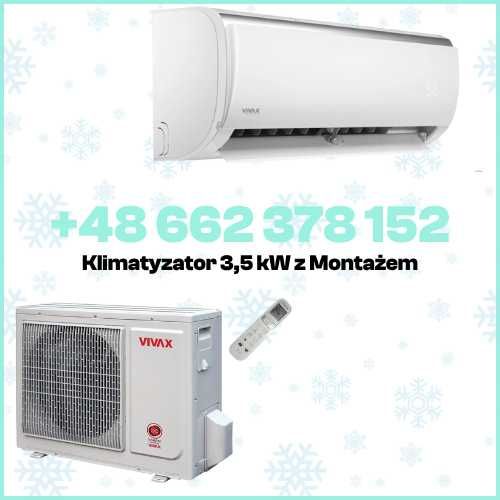 Nowy Klimatyzator 3,5 kW  super Design z montażem i Wi-Fi