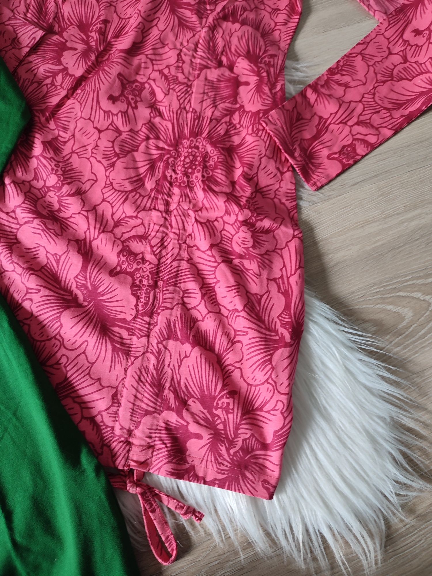 Tunika sukienka mini 2pak nowa zielona różowa 36 S