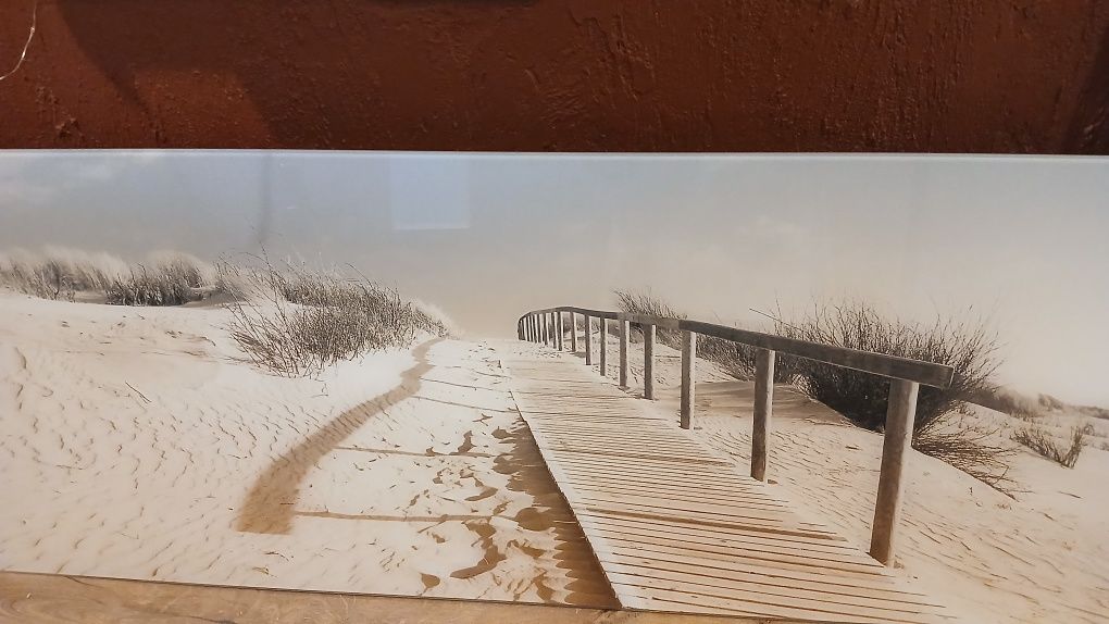 Obraz plaża szkło duży 125 x50