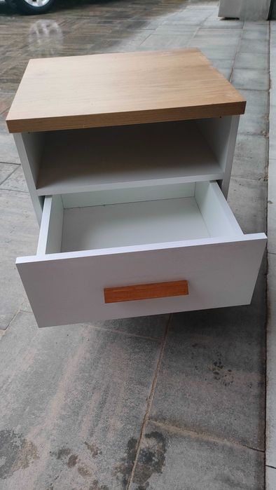 szafka nocna Sven z szufladą 45x45x45 kolor dąb i biały