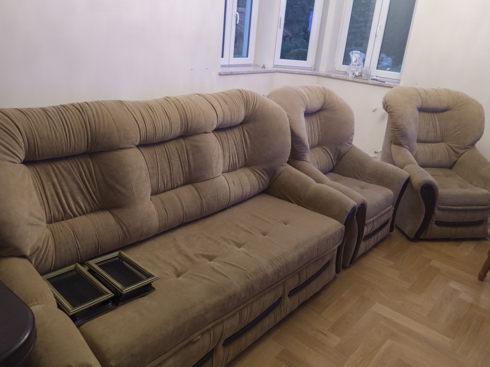 Sofa 3 komplet plus 2 fotele wypoczynek materiał premium