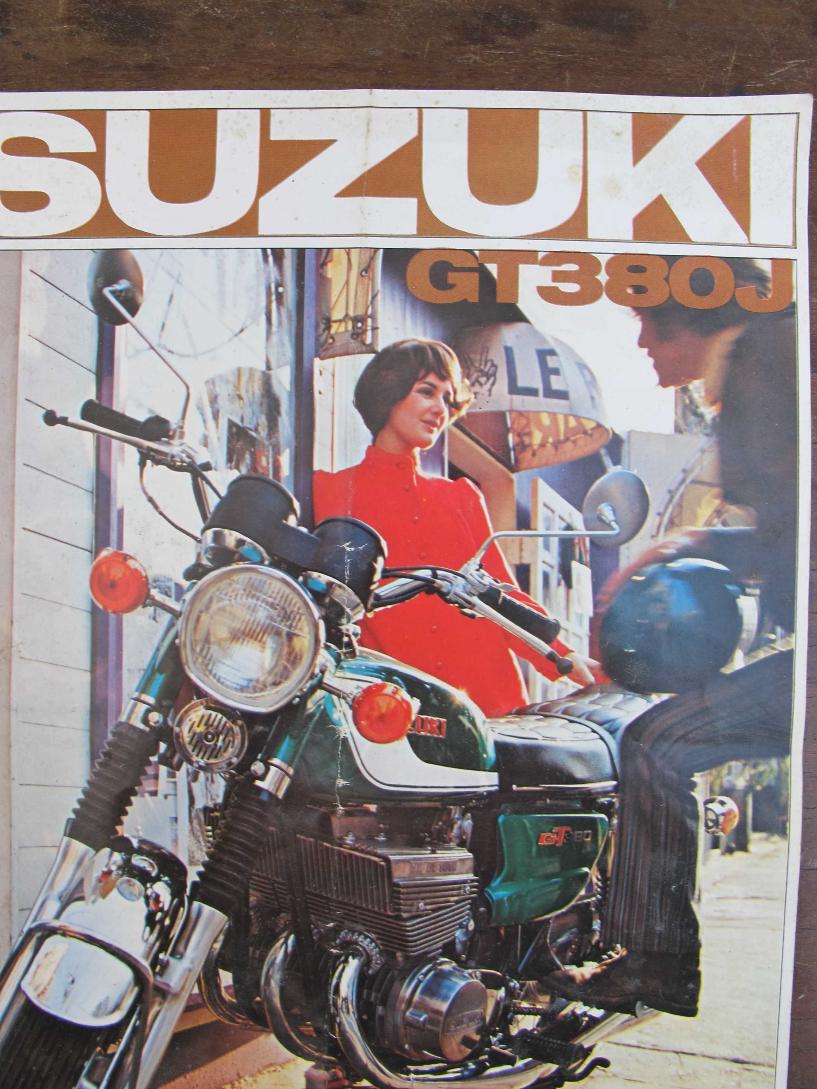 Brochura Suzuki GT 380 - Publicidade Mota Antiga