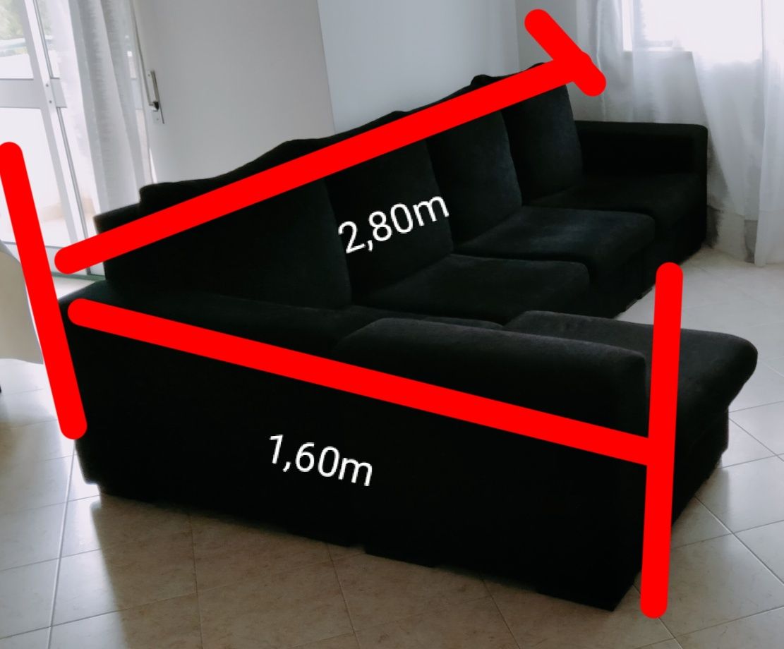 Sofá com chaise longue