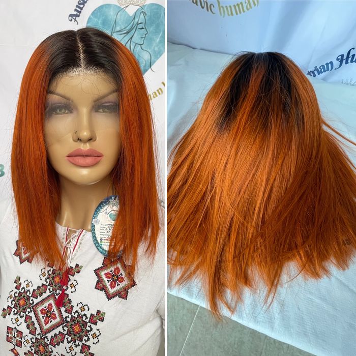 Натуральный парик детские рыжие волосы имитация кожи