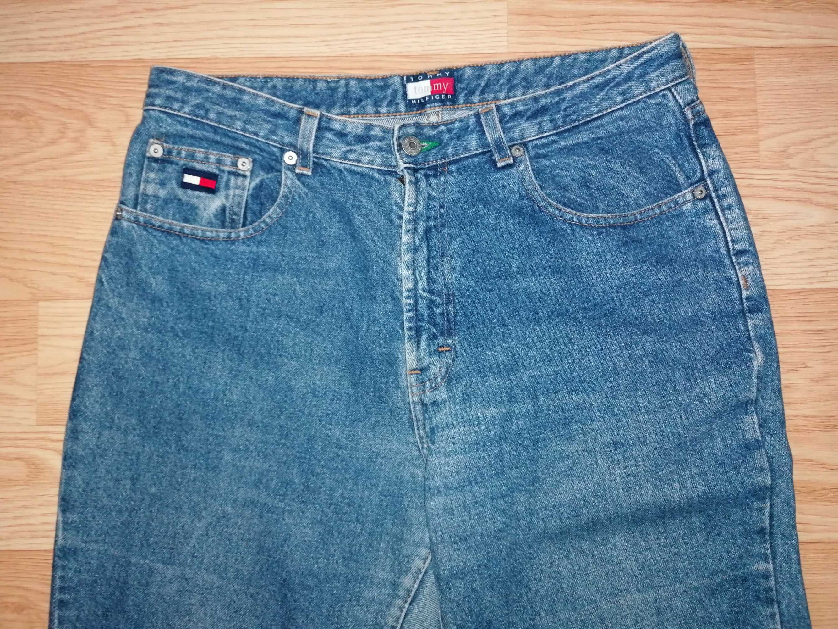 Oryginalne TOMMY HILFIGER spodnie jeans wysoki stan