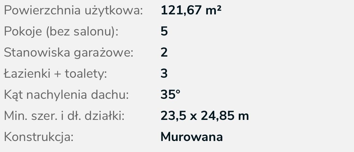 Dom na parkowej 6 odbicie lustrzane. Projekt domu. Nowy