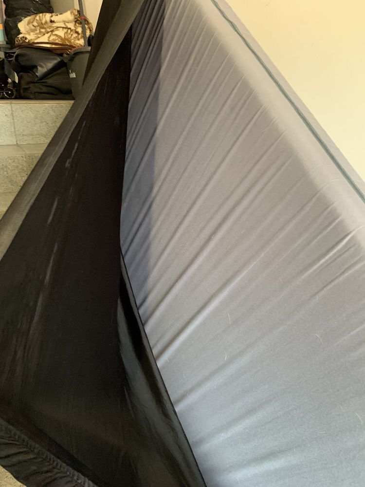 Łóżko metalowe IKEA ze stelazem i materacem 80x200 beige