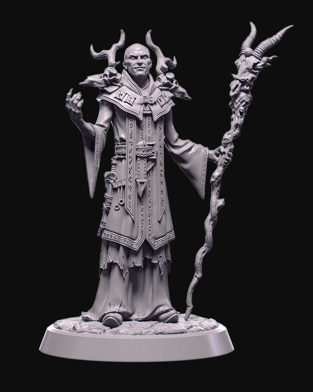 Kalal Arcykapłan Figurka 32mm 14K zgodna z DnD RPG Pathfinder Warhamm.