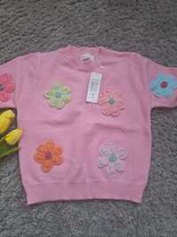 Bluzka damska sweter sweterek kwiaty