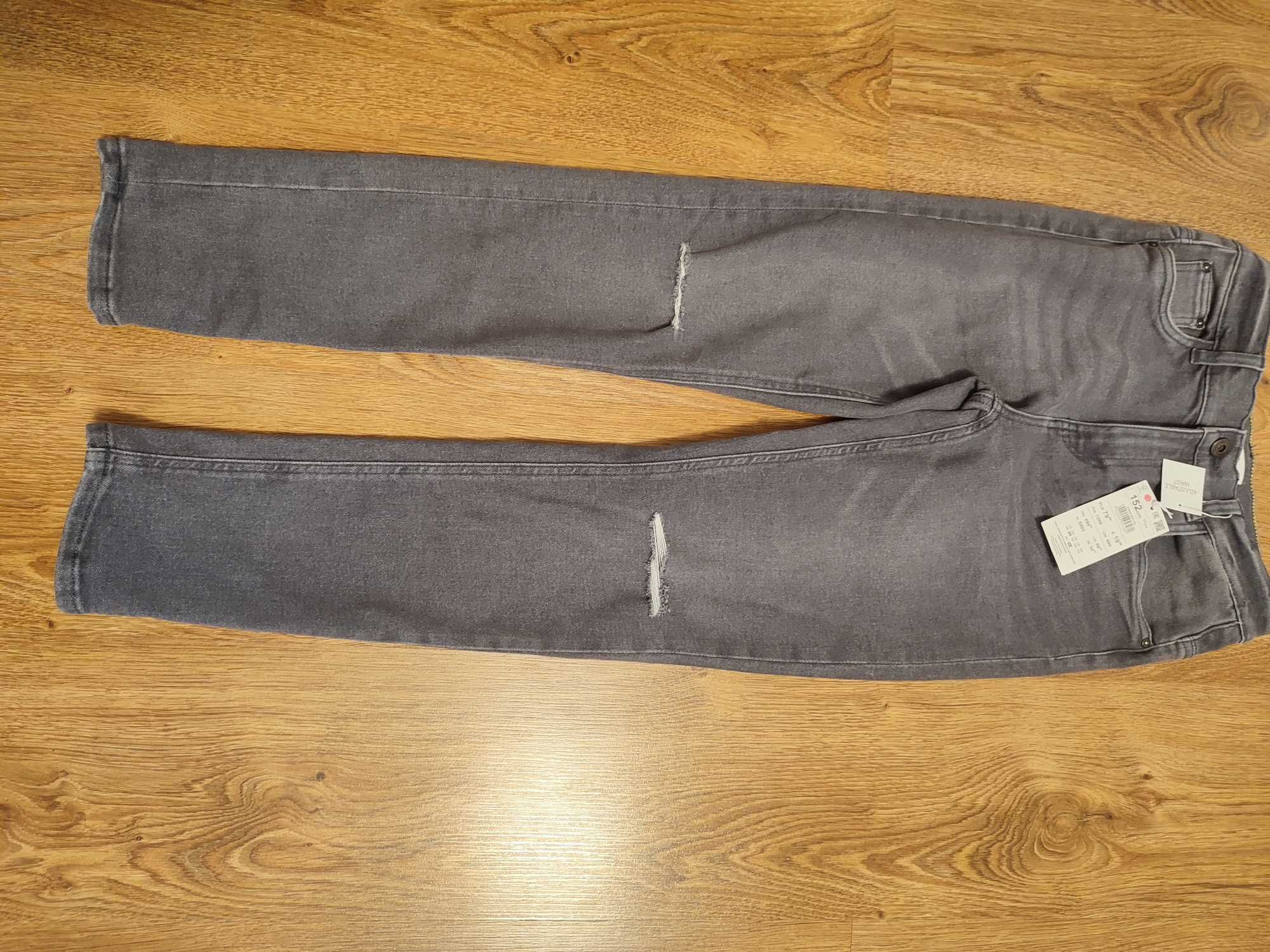Сірі джинси з розрізами Reserved 152 розмір, нові