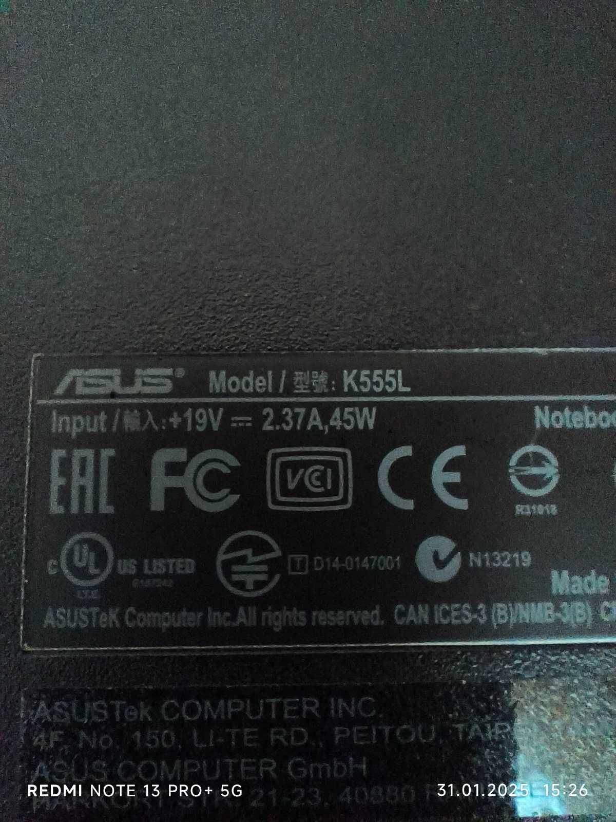 Ноутбук ASUS K555L 15"6