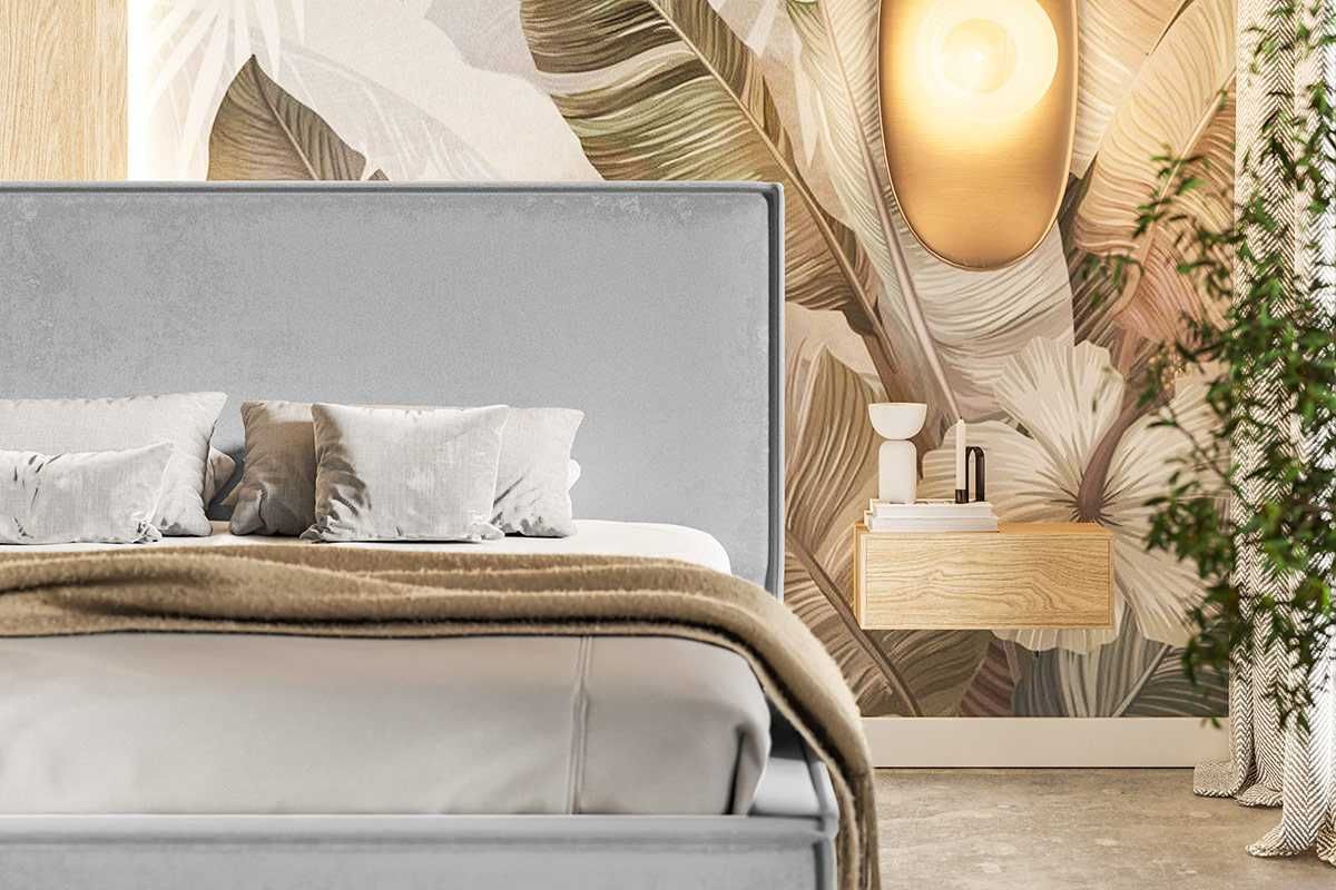 Łóżka łóżko tapicerowane z lamówka BOHO 160x200 180x200 pojemnik