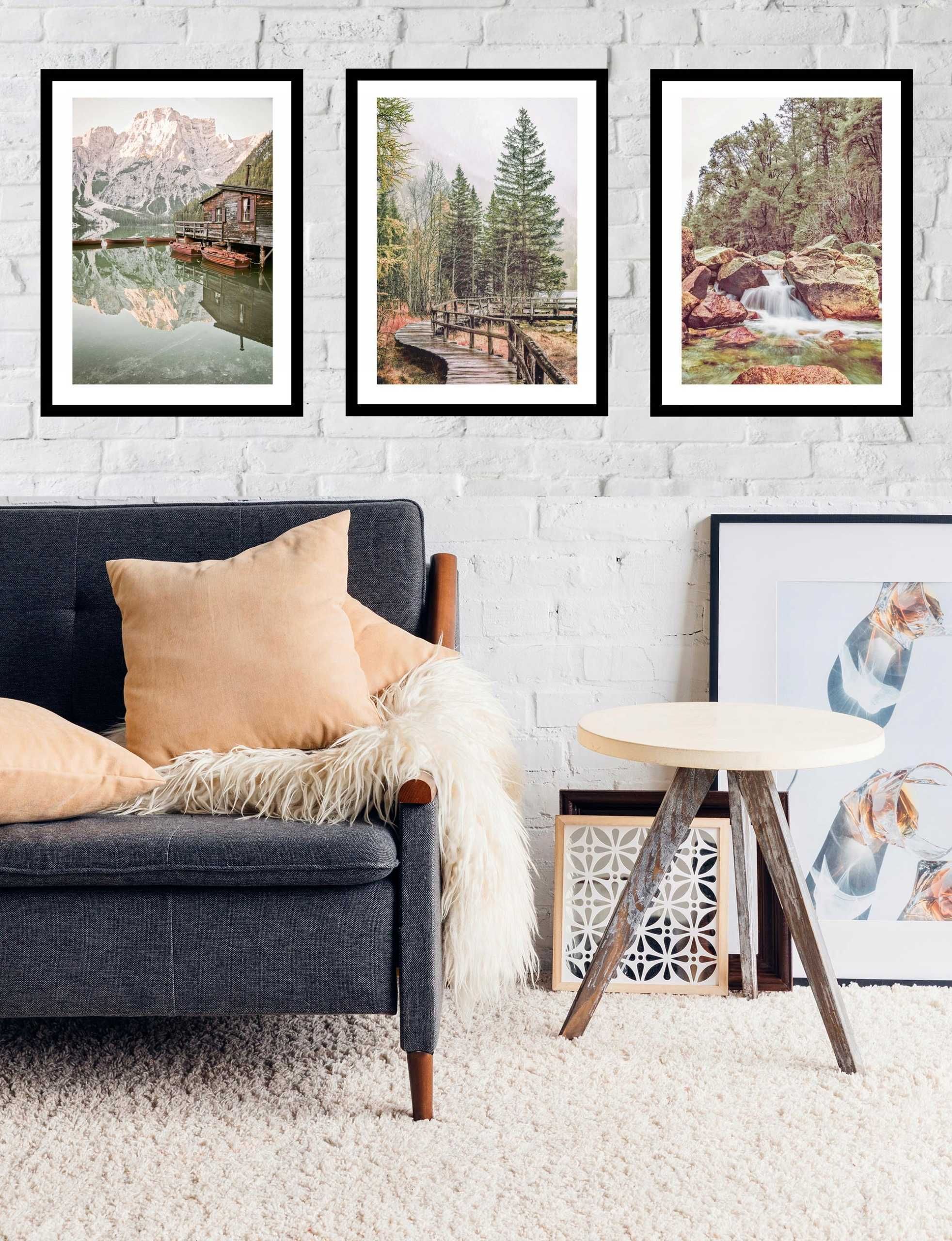 30x40 obrazy w ramie plakaty ramka WODOSPAD JEZRIORO GÓRY NATURA BOHO