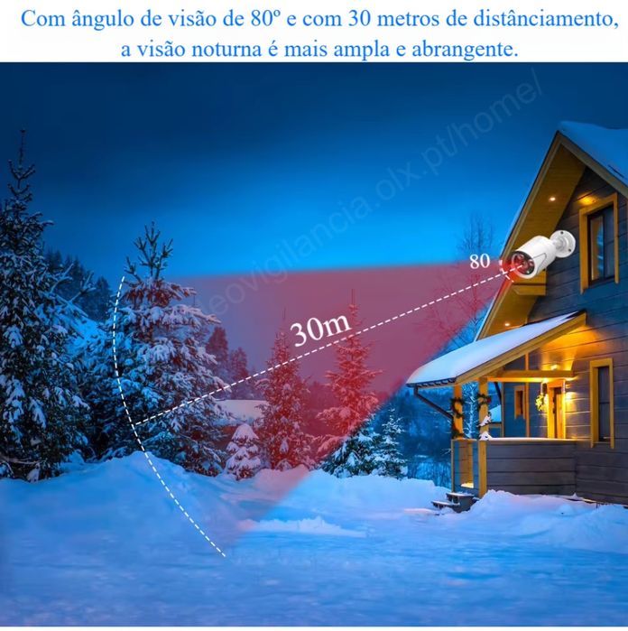 KIT / Sistema Vídeo Vigilância‼️ NVR‼️ 8 Câmaras PoE ‼️ 5 MegaPíxeis