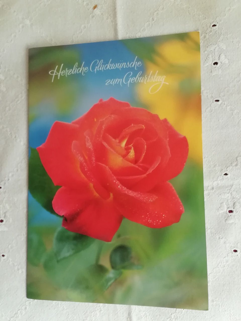 Postal de aniversário, alemão