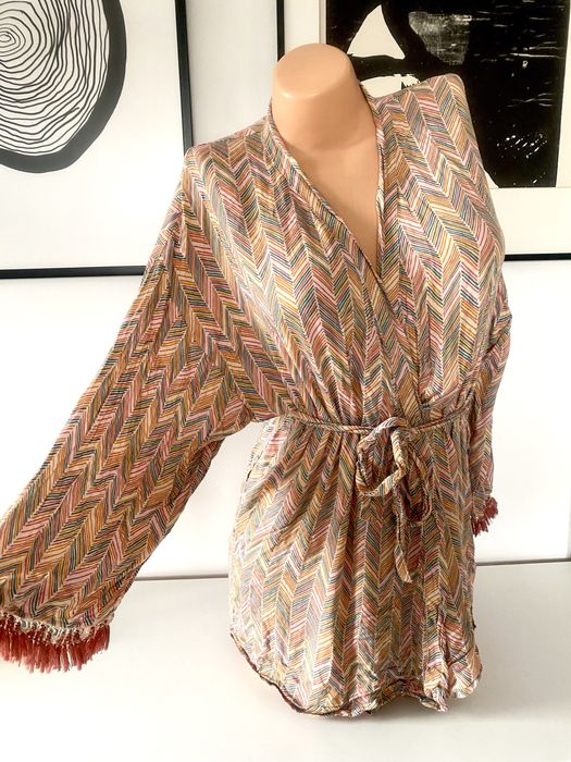 Intimissimi szlafrok narzutka boho plażowa na plażę S/M frędzle aztec