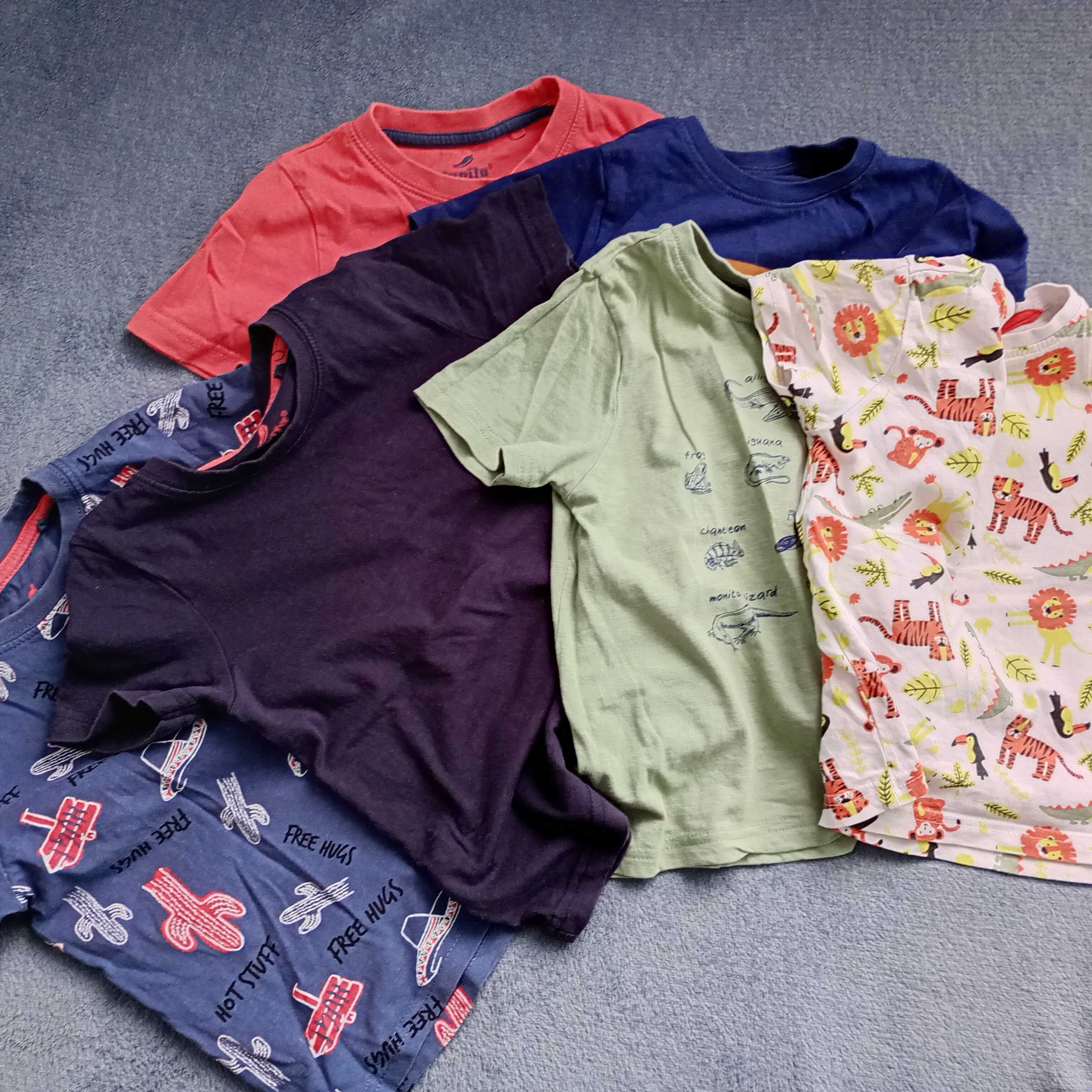Koszulki t-shirty chłopięce  6 sztuk rozm.98-104