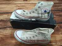 ORYGINAŁ Buty Converse 39 białe piórka I love Myself