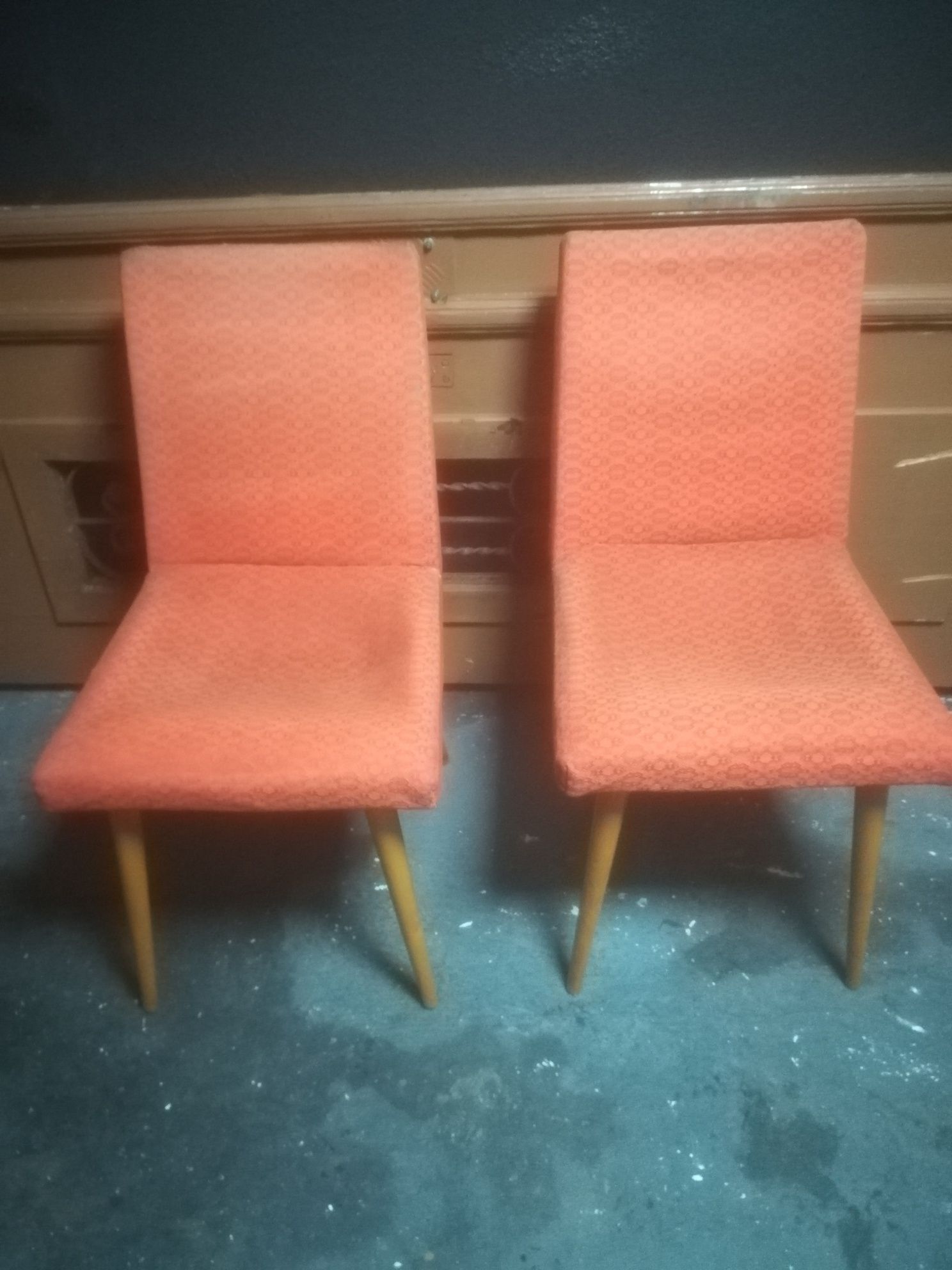 2 krzesla drewniane prl stare słupskie fabryki mebli patyczaki