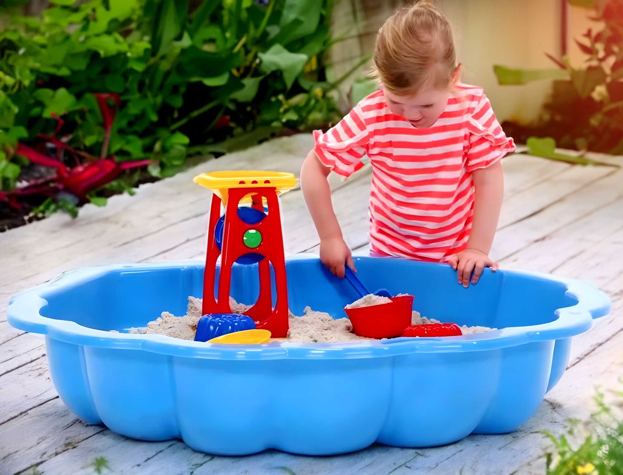 Piaskownica muszla muszelka suchy basen dla dzieci duży 2w1 + zabawki