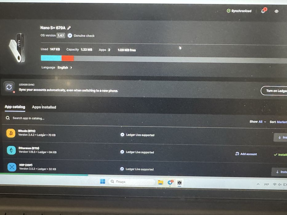 Криптогаманець Ledger Nano S Plus(гарантія)